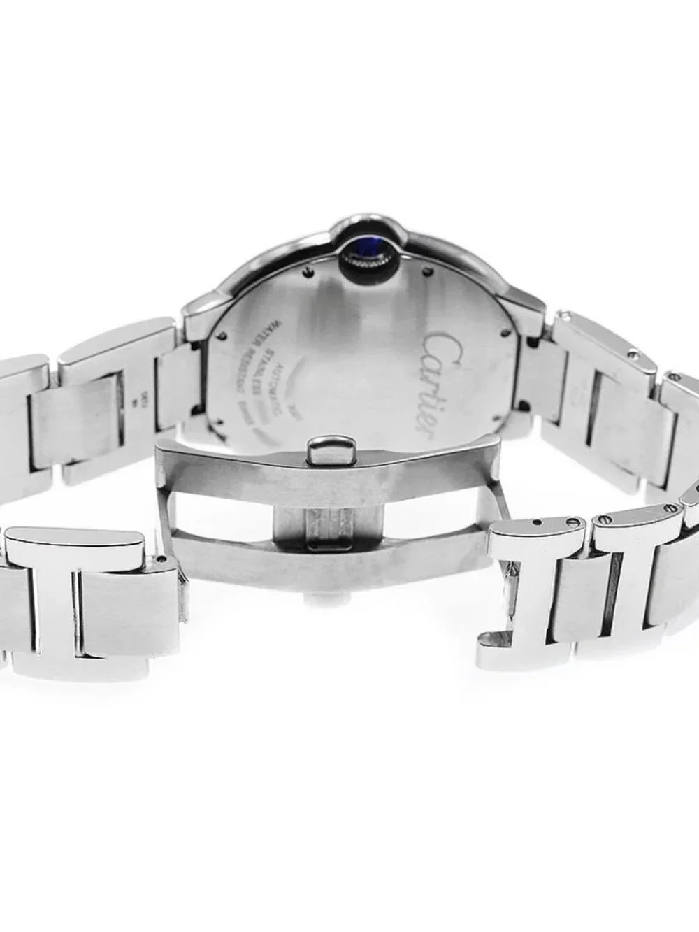 CARTIER Baron Blue LM W69012Z4 Date Silver Dial Automatic Men's Watch_969009